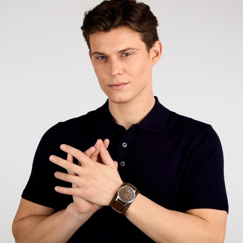 Trussardi - Orologio T-Inedito - Uomo - Pelle Marrone
