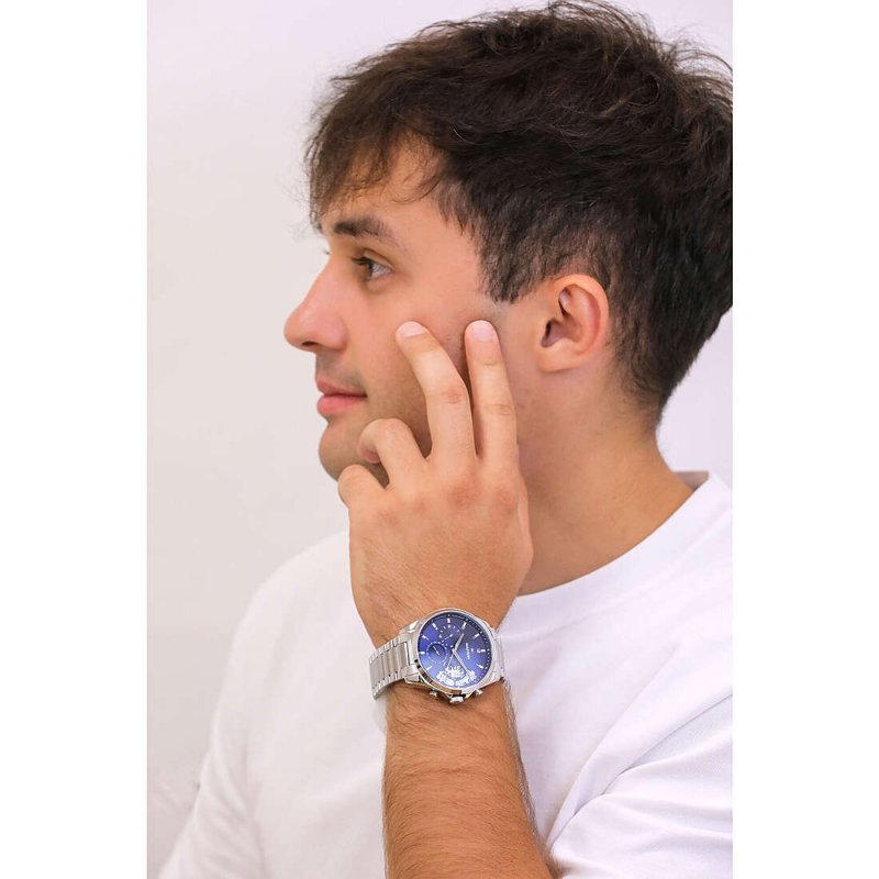 Tommy Hilfiger - Orologio Baker Uomo - Multifunzione - Blu - Acciaio