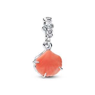 Charm Pendente Doppio Conchiglia Color Corallo