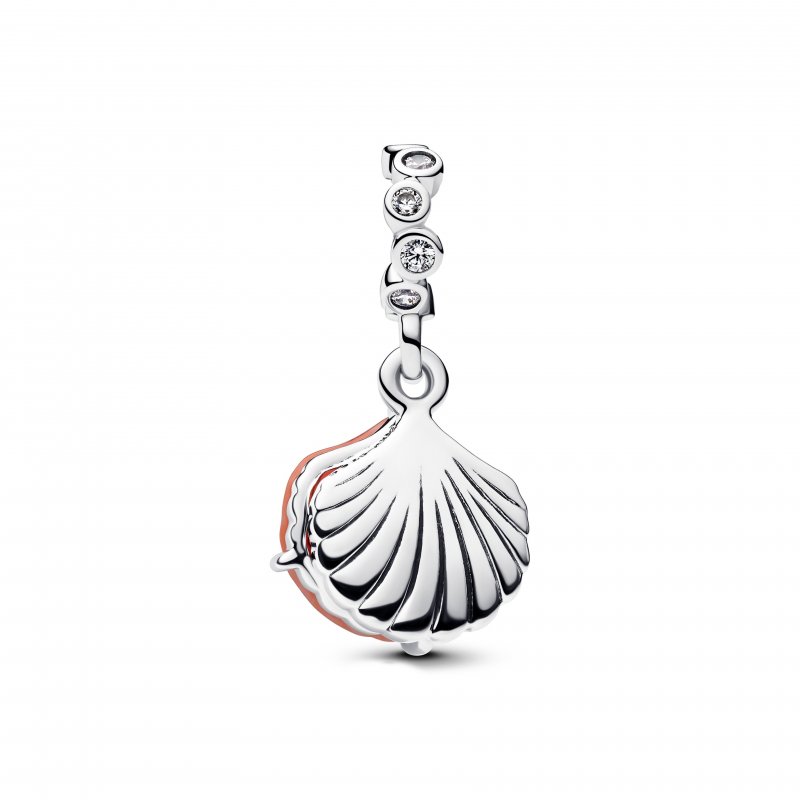 Charm Pendente Doppio Conchiglia Color Corallo