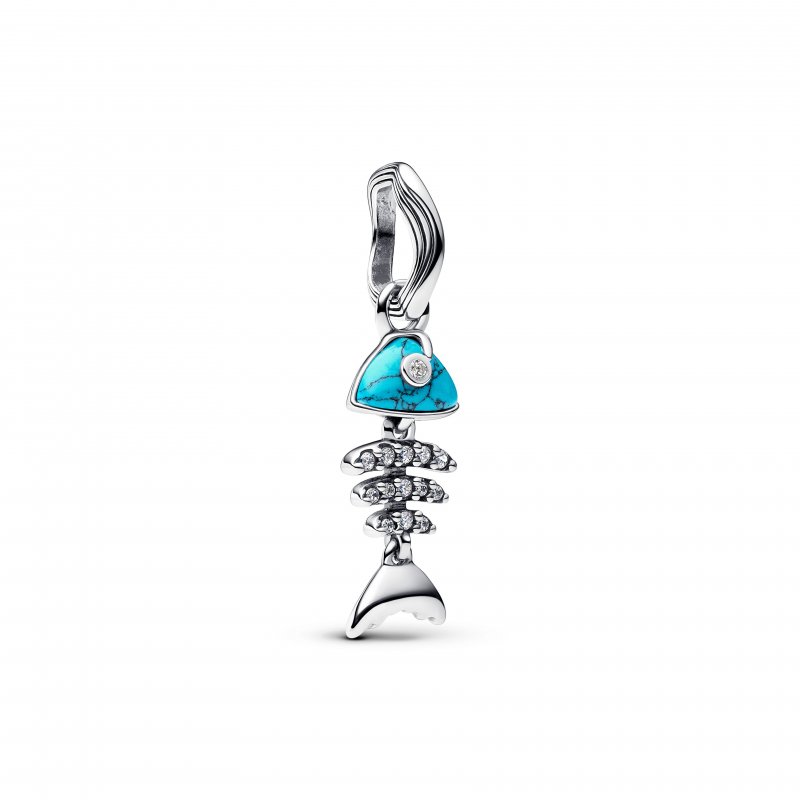 Charm Pendente Lisca Di Pesce Turchese