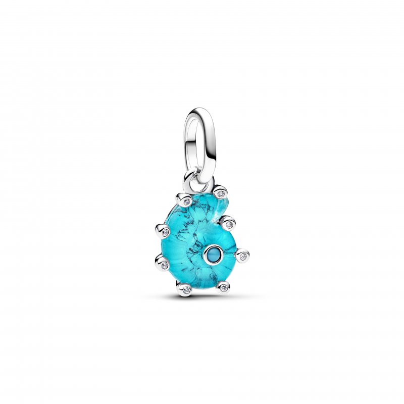 Charm Pendente Conchiglia Vetro di Murano Turchese