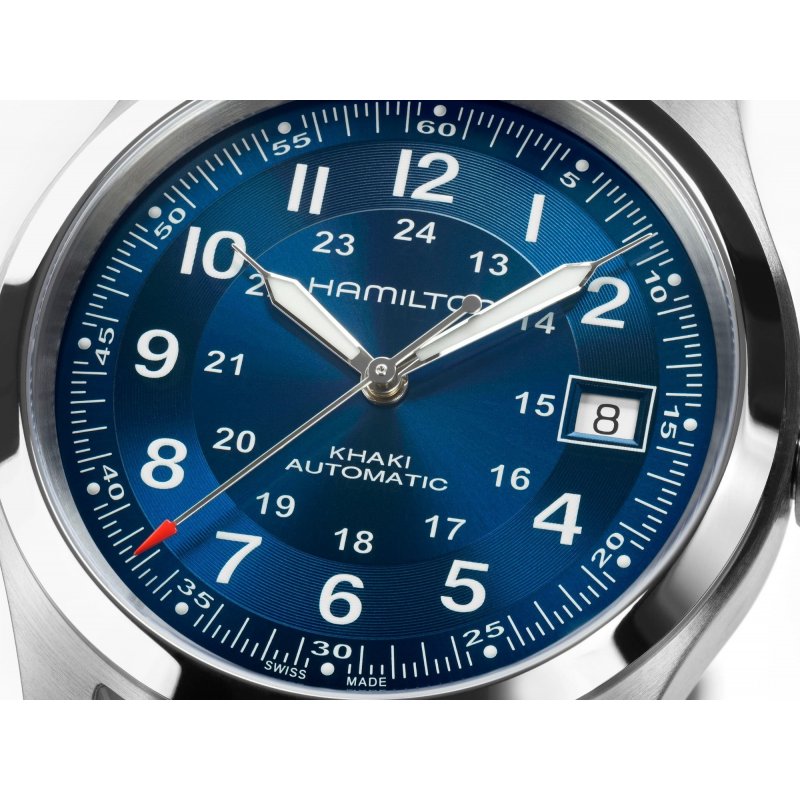 Hamilton - Khaki Field Auto 38Mm - Quadrante Blu - Acciaio