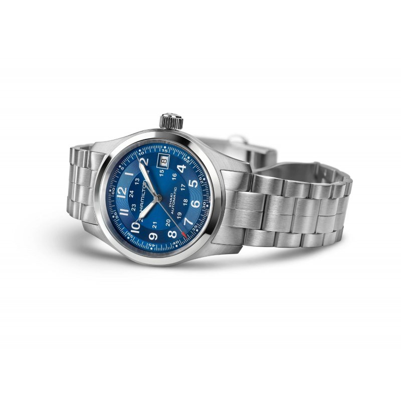 Hamilton - Khaki Field Auto 38Mm - Quadrante Blu - Acciaio