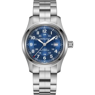 Hamilton - Khaki Field Auto 42Mm - Acciaio - Quadrante Blu