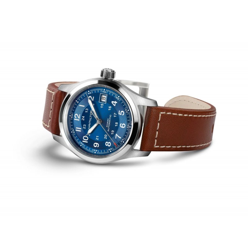 Hamilton - Khaki Field Auto 38Mm - Blu - Acciaio Inossidabile