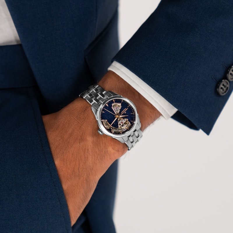 Hamilton - Jazzmaster Open Heart Lady - Automatico - Blu