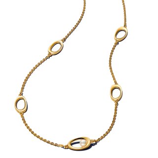 Collana Ovali Linea Sinuosa e Perla D'Acqua Dolce Coltivata