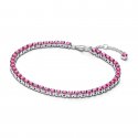 Bracciale Tennis Cristalli Rosa Scuro