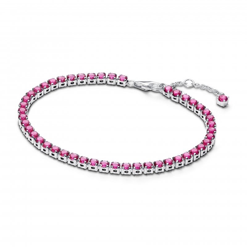 Bracciale Tennis Cristalli Rosa Scuro