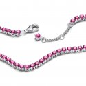 Bracciale Tennis Cristalli Rosa Scuro
