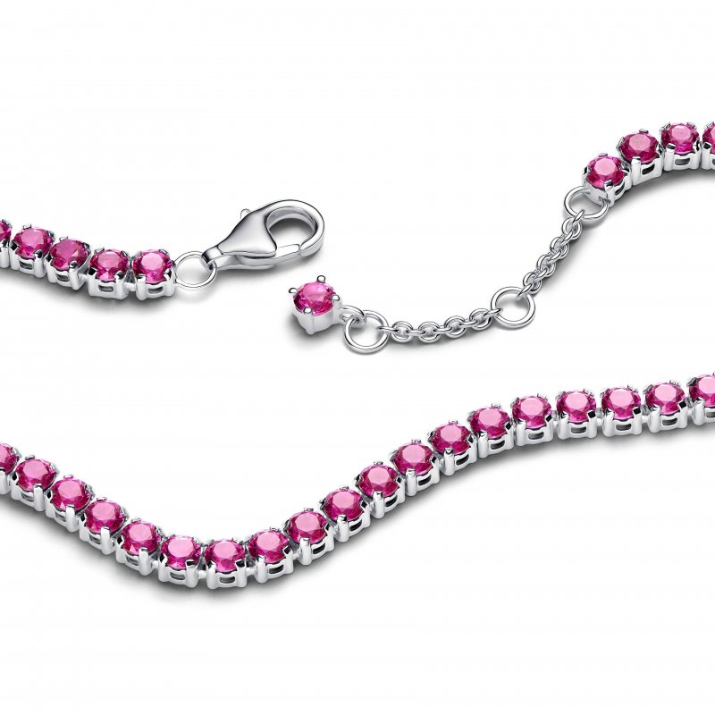 Bracciale Tennis Cristalli Rosa Scuro