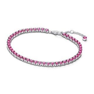 Bracciale Tennis Cristalli Rosa Scuro