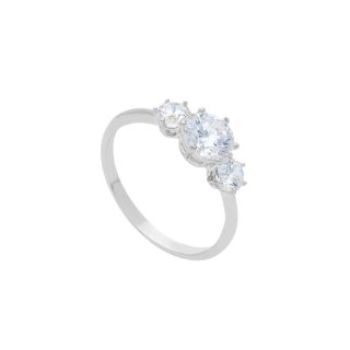 Songa Antonio - Anello Trilogy - Oro Bianco - Zirconia Cubica