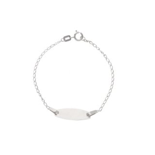 Songa Antonio - Bracciale Baby Targa - Oro Bianco - 18 Carati