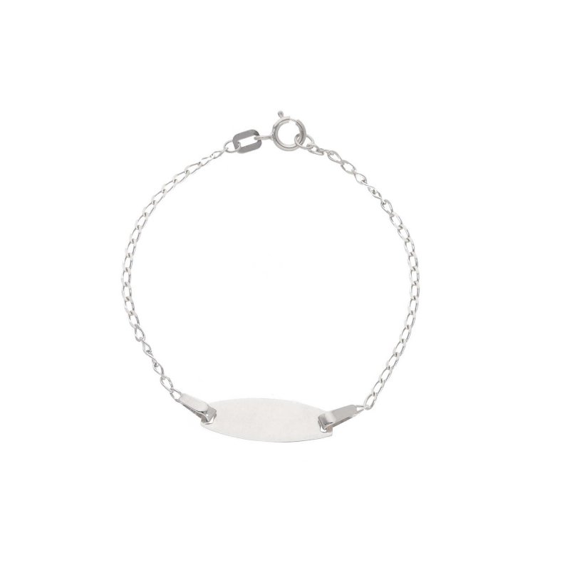 Songa Antonio - Bracciale Baby Targa - Oro Bianco - 18 Carati