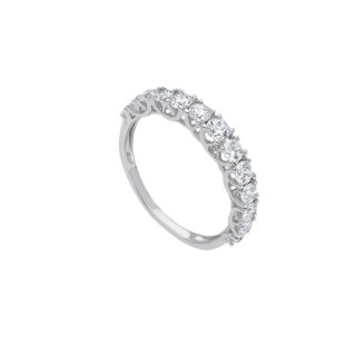 Songa Antonio - Anello Fedina - Oro Bianco - Zirconia Cubica