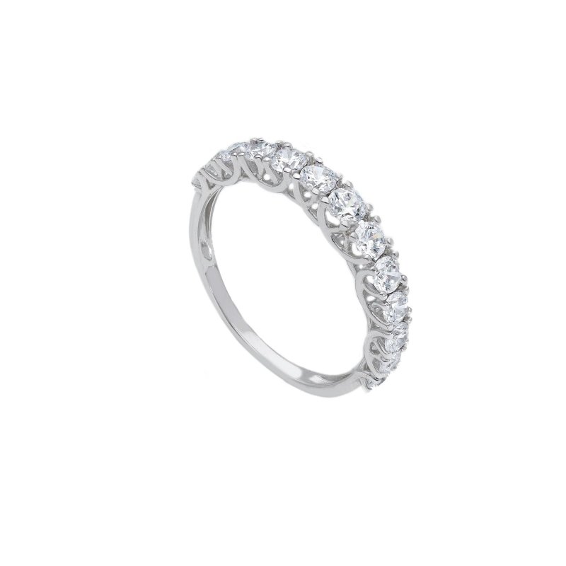 Songa Antonio - Anello Fedina - Oro Bianco - Zirconia Cubica