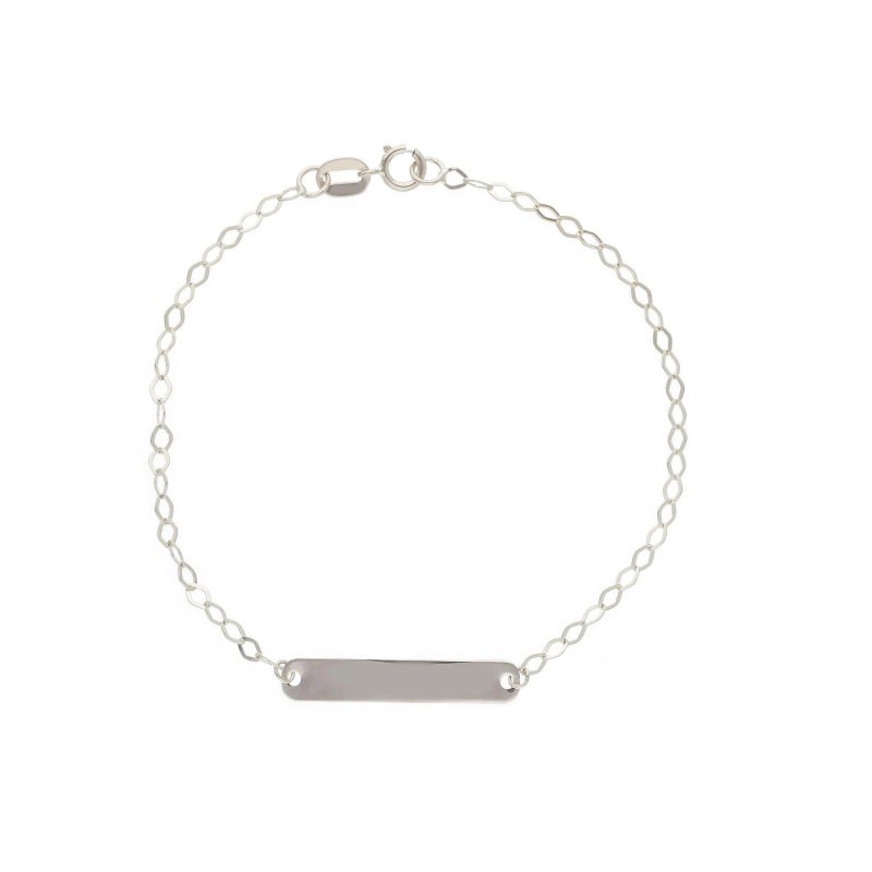 Songa Antonio - Bracciale Baby Targa - Oro Bianco - 18 Ct