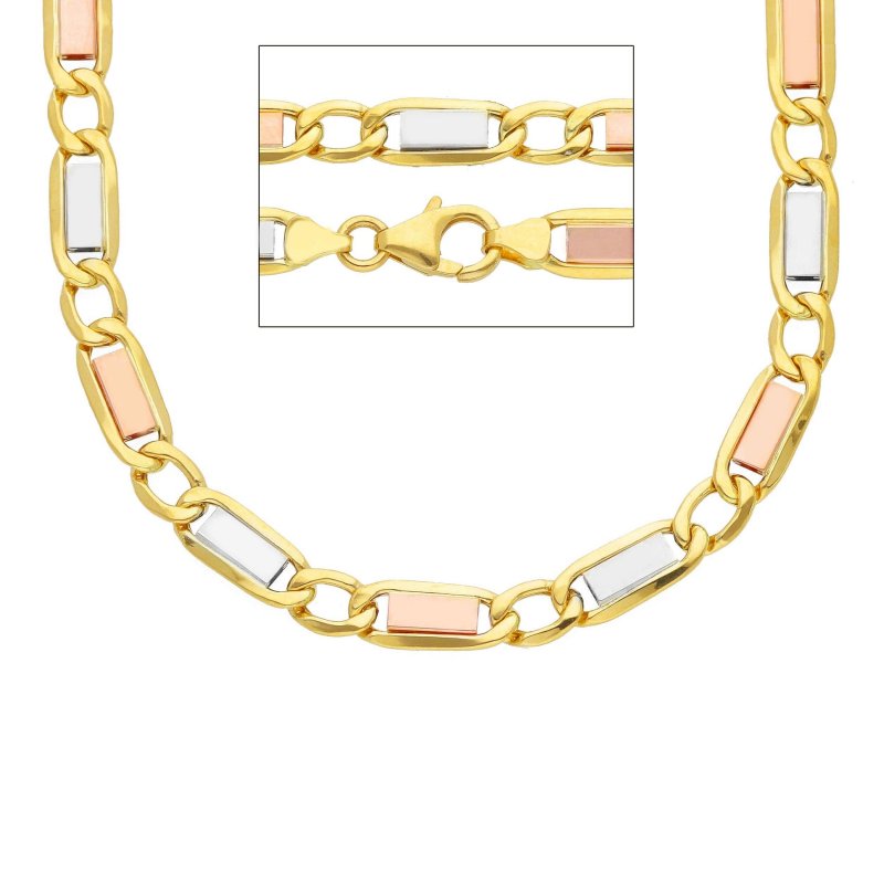 Songa Antonio - Catena Girocollo Oro Tre Colori - 18 Ct - 50Cm