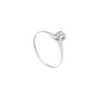 Songa Antonio - Anello Solitario - Oro Bianco - Zirconia Cubica
