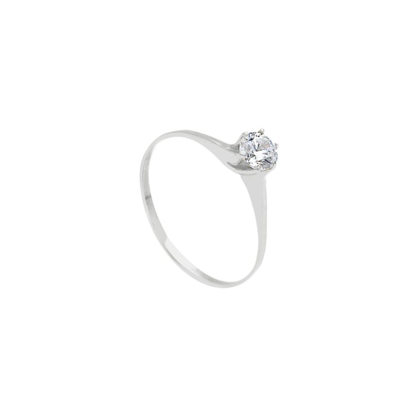 Songa Antonio - Anello Solitario - Oro Bianco - Zirconia Cubica