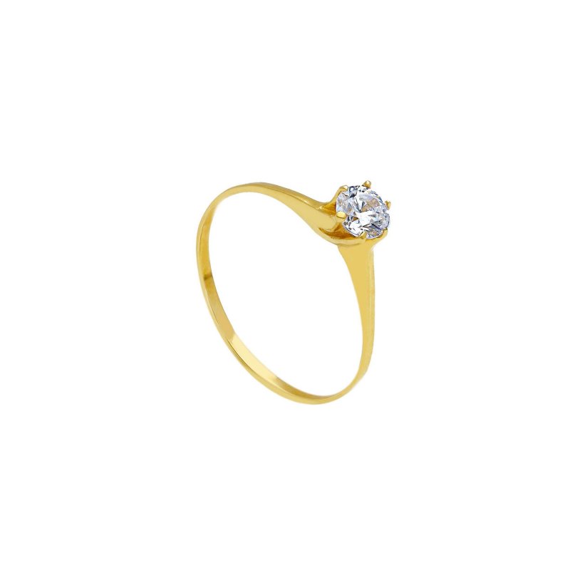 Songa Antonio - Anello Solitario - Oro Giallo - Zirconia Cubica