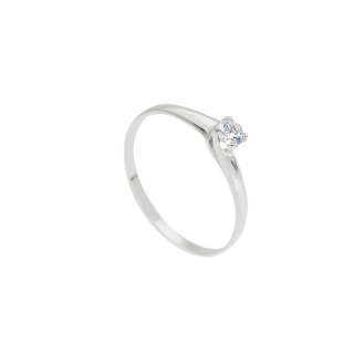 Songa Antonio - Anello Solitario - Oro Bianco - Zirconia Cubica