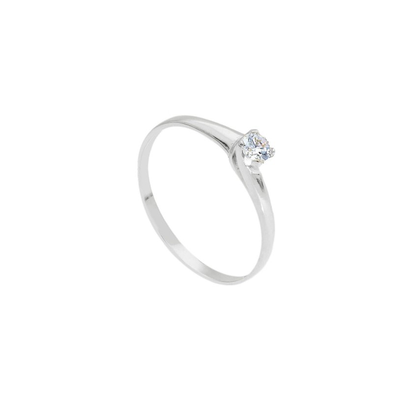 Songa Antonio - Anello Solitario - Oro Bianco - Zirconia Cubica