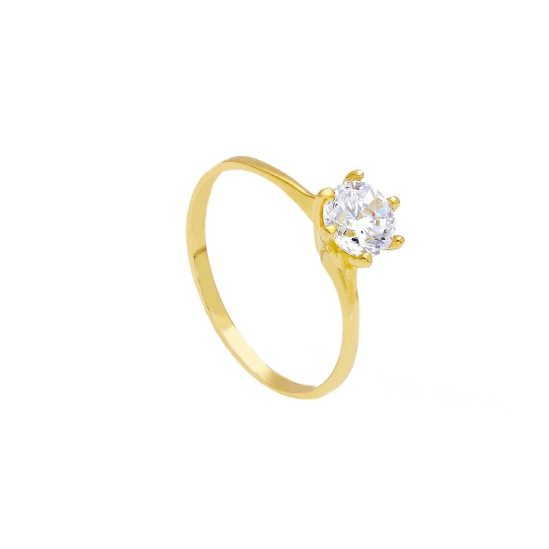 Songa Antonio - Anello Solitario - Oro Giallo - Zirconia Cubica