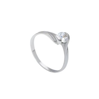 Songa Antonio - Anello Solitario - Oro Bianco - Zirconia Cubica