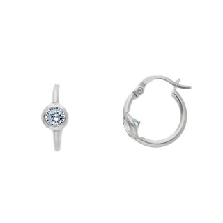 Songa Antonio - Orecchini Cerchio - Oro Bianco - Zirconia Cubica