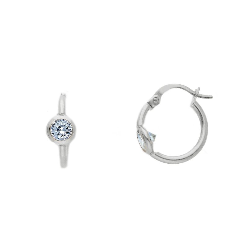 Songa Antonio - Orecchini Cerchio - Oro Bianco - Zirconia Cubica