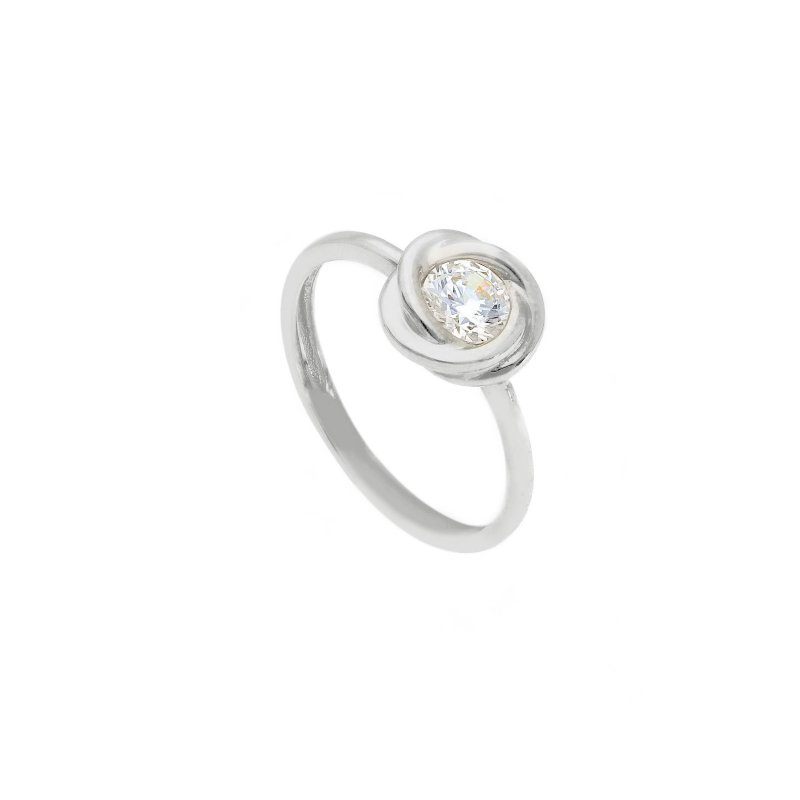 Songa Antonio - Anello Solitario - Oro Bianco - Zirconia Cubica