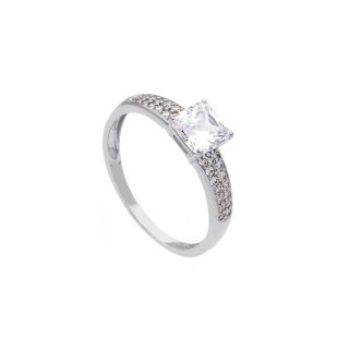 Songa Antonio - Anello Solitario - Oro Bianco - Zirconia Cubica