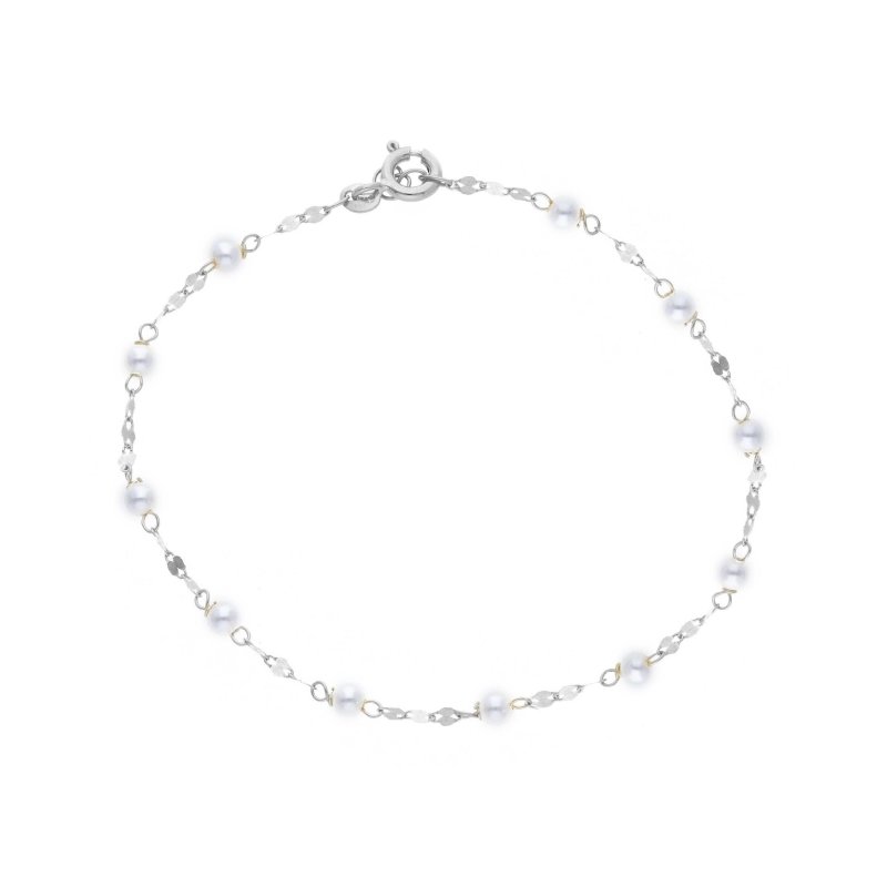 Songa Antonio - Bracciale Pallinato - Oro Bianco 18 Ct - Perle Imitate