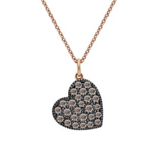 Songa Antonio - Girocollo Oro Rosa - Diamanti Brown - 18 Ct