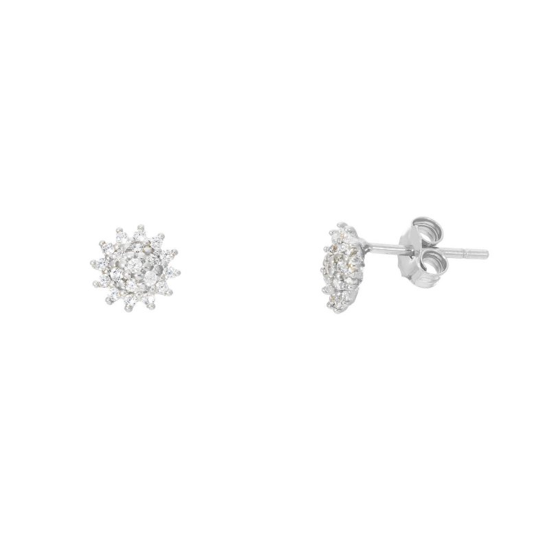 Songa Antonio - Orecchini Lobo - Oro Bianco - Zirconia Cubica