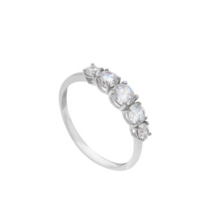 Songa Antonio - Anello Fedina - Oro Bianco - Zirconia Cubica