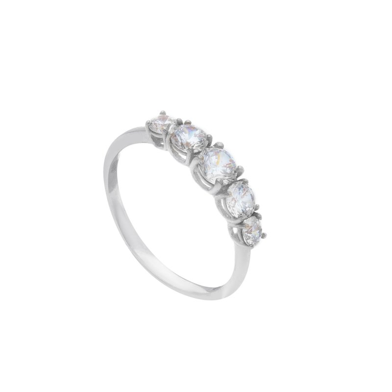 Songa Antonio - Anello Fedina - Oro Bianco - Zirconia Cubica