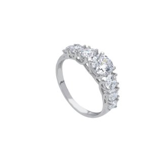 Songa Antonio - Anello Fedina - Oro Bianco - Zirconia Cubica