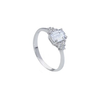 Songa Antonio - Anello Solitario - Oro Bianco - Zirconia Cubica