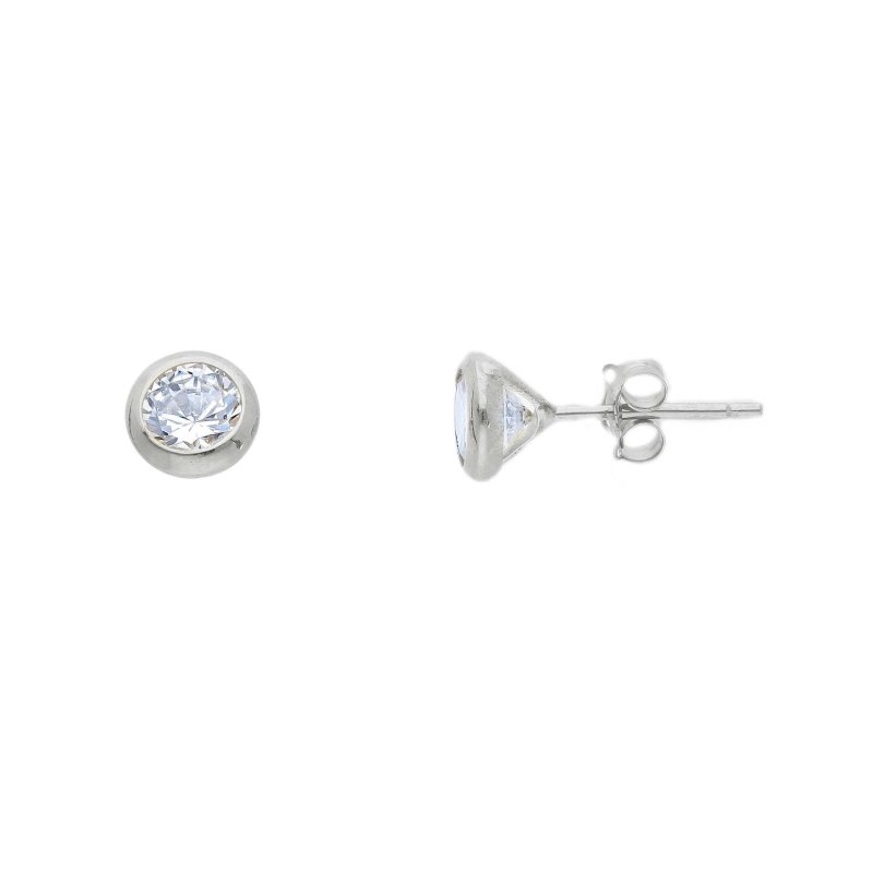 Songa Antonio - Orecchini Punto Luce - Oro Bianco - Zirconia Cubica