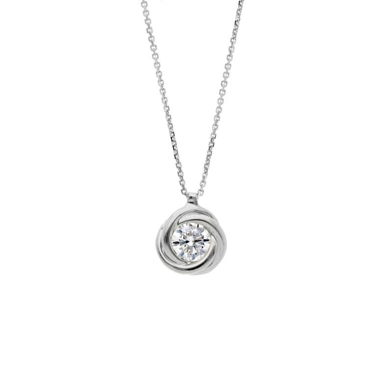 Songa Antonio - Girocollo Punto Luce - Oro Bianco - Zirconia Cubica