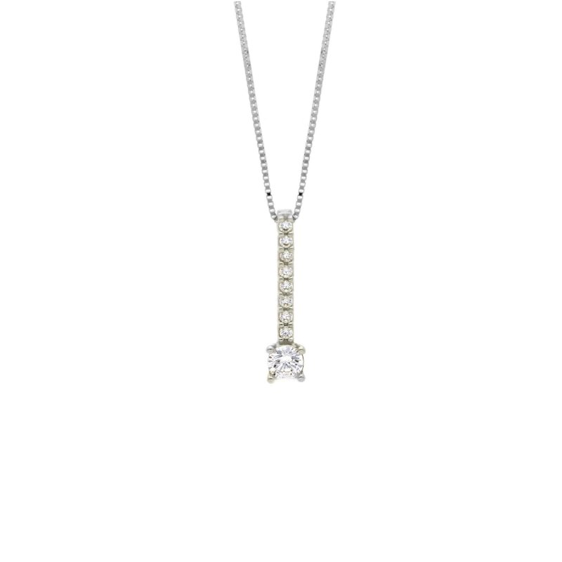 Songa Antonio - Girocollo Punto Luce - Oro Bianco - Zirconia Cubica