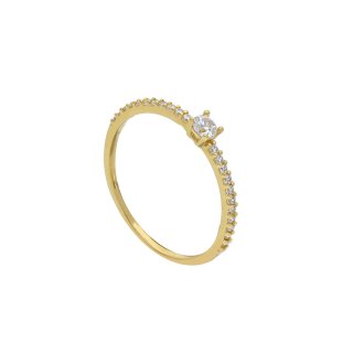 Songa Antonio - Anello Solitario - Oro Giallo - Zirconia Cubica