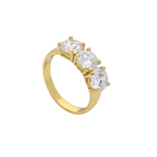 Songa Antonio - Anello Trilogy - Oro Giallo - Zirconia Cubica