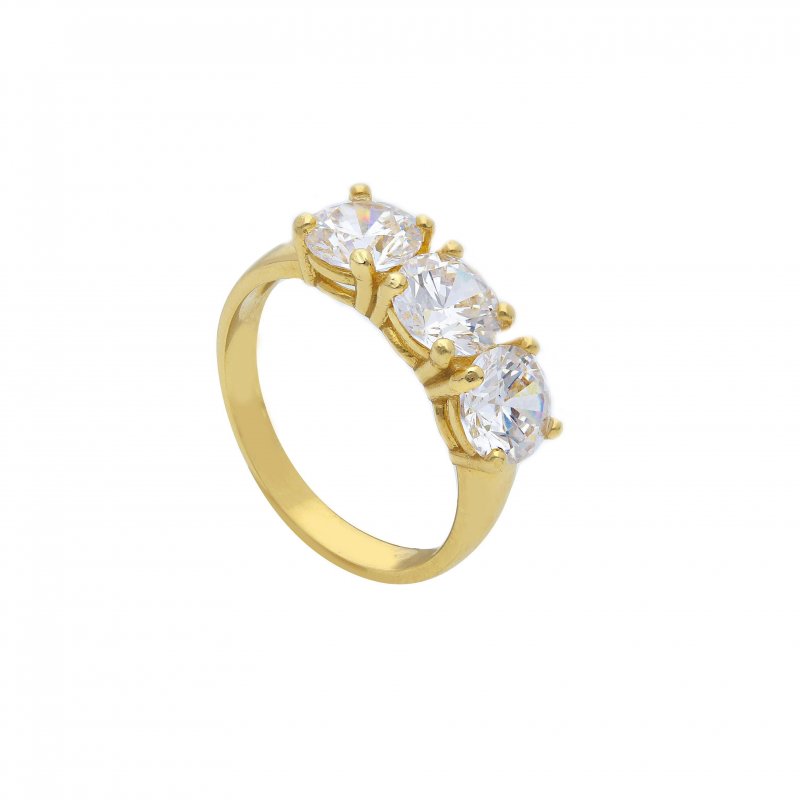Songa Antonio - Anello Trilogy - Oro Giallo - Zirconia Cubica