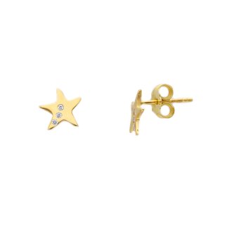 Songa Antonio - Orecchini Lobo - Oro Giallo - Zirconia Cubica