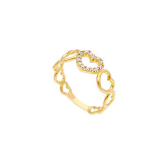 Songa Antonio - Anello Filo - Oro Giallo - Zirconia Cubica